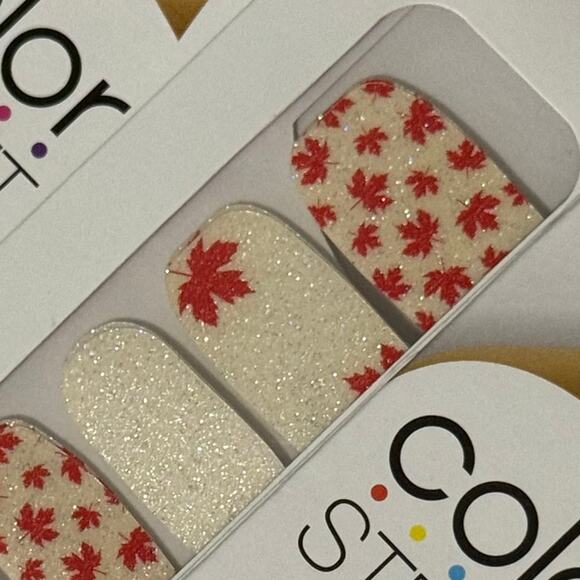 New HTF Color Street “Bonjour, Canada!” White Maple Leaf Nail Strips - Picture 1 of 1